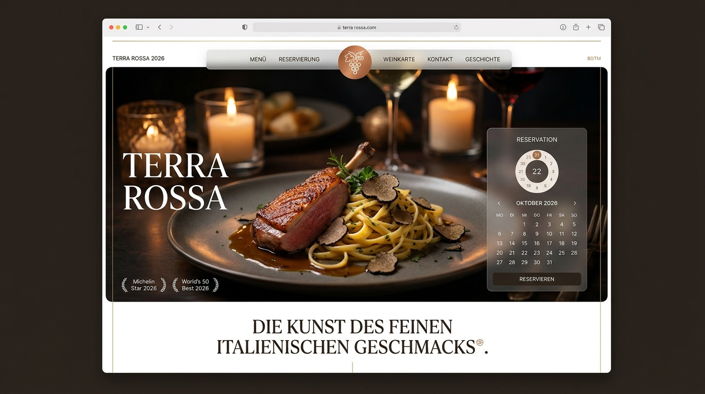 Website eines italienischen Restaurants – Relaunch von 2020 auf 2026 – modernes Redesign von MoinCode